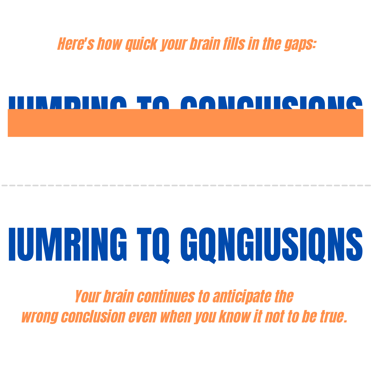 Blog graphic illustrating concept of how "jumping to conclusions" can lead to erroneous assumptions | Park Avenue Solutions